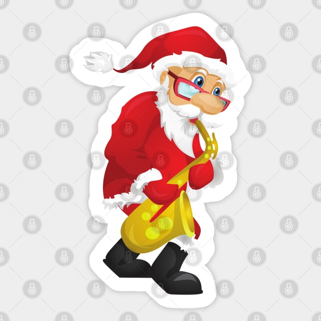 Santa Claus Saxophonist - Beautiful Christmas songs Sticker by jonathanptk
